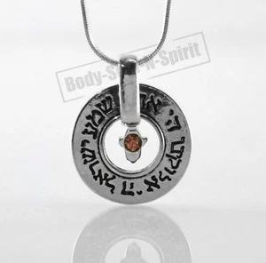 ORANGE Pendentif AMULETTE HAMSA CHEMA ISRAËL Collier Bijoux Porte Bonheur - Picture 1 of 1