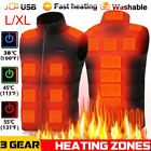 9 Zoned Winter Heated Vest Electric USB Jacket Warm Body Men Women Heating Coat