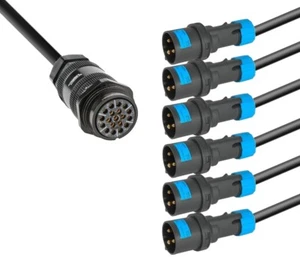 Cavo spider Socapex 19P femmina a 6 CEE 16A 3P maschio, cavo Titanex 3x1.5 - Foto 1 di 6