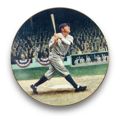 Delphi 1992 Babe Ruth “The Called Shot” Legends of Baseball Collector Plate Gold - Image 1 of 4