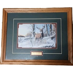 Jim Hansel After the Season Deer Buck Print Matted Framed Signed Nature Picture - Picture 1 of 6