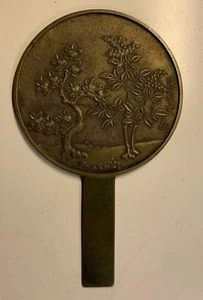 Antique Bronze Geisha Mirror Japanese 19th Century - Bild 1 von 2