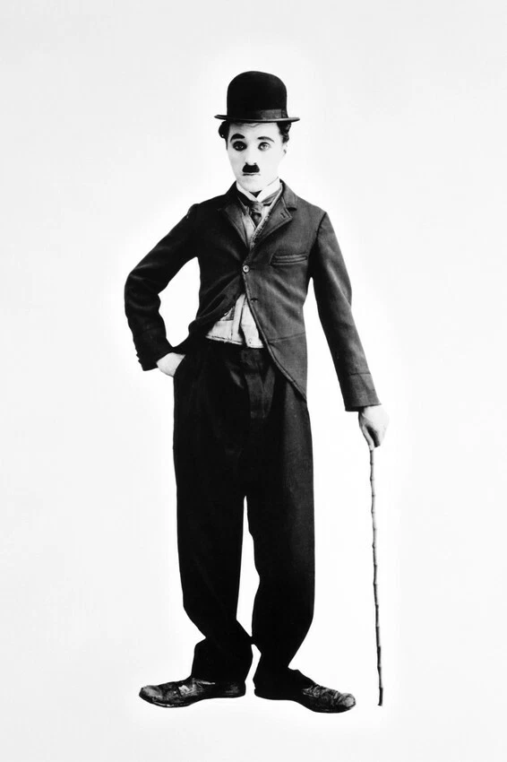Charlie Chaplin With Cane B&W 24X18 Poster Druck - Bild 1 von 1