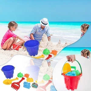 Beach Toys Large Beach Bucket With Toy Shovel Rake Summer Beach Children's Toys - Picture 1 of 8