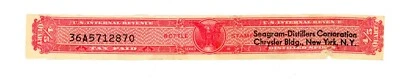 US 1/5 Quart - Series 111 Tax Stamp - Seagram       (26-C223) - Image 1 of 2