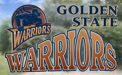 Vintage Golden State Warriors NBA Static Cling Window Decal 8.5" x 5" - Image 1 of 4