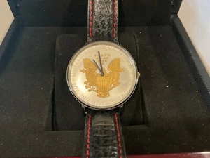 CROTON SILVER DOLLAR WATCH ONE OUNCE OF FINE US .999 STERLING SILVER 10MM THICK - Picture 1 of 8