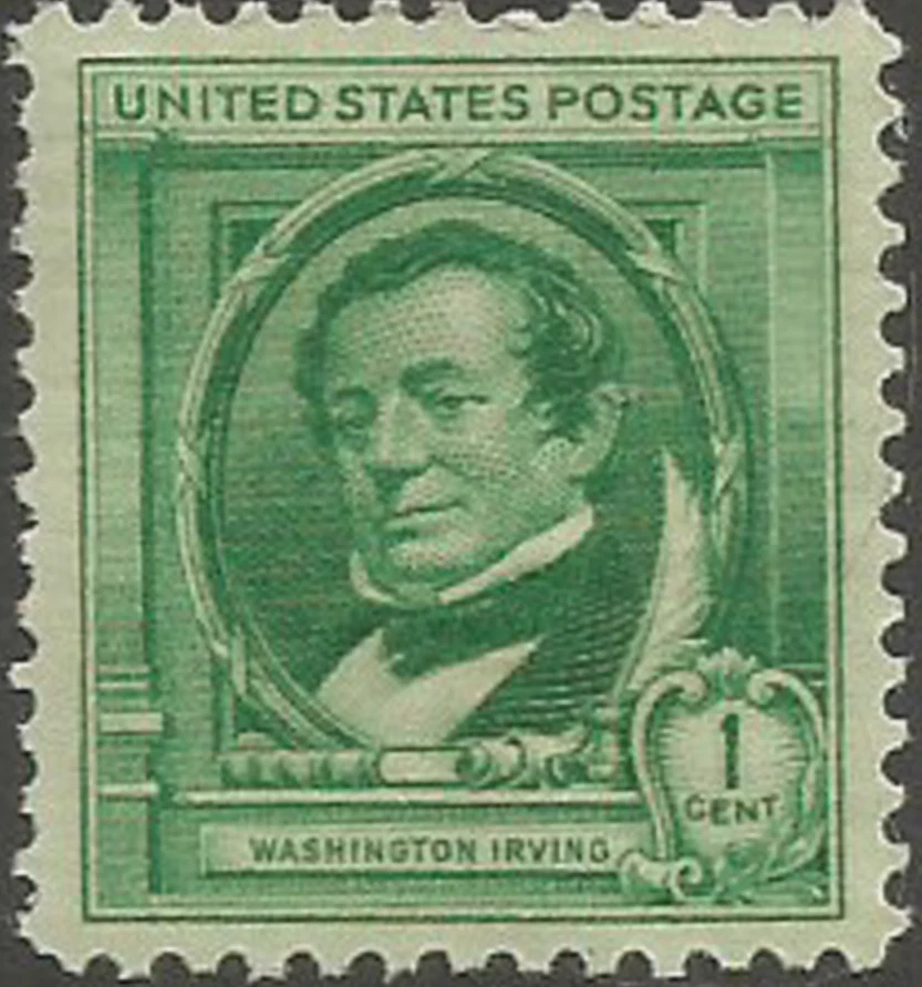 Selos de 1940 dos EUA ~ Washington Irving ~ Scott #859 ~ Perfeito estado ~ 1 centavo - Imagem 1 de 1