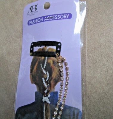 2- AB Fashion Long Rhinestone Hair Comb Braids Wedding Party Prom Holiday Weave - Image 1 of 4
