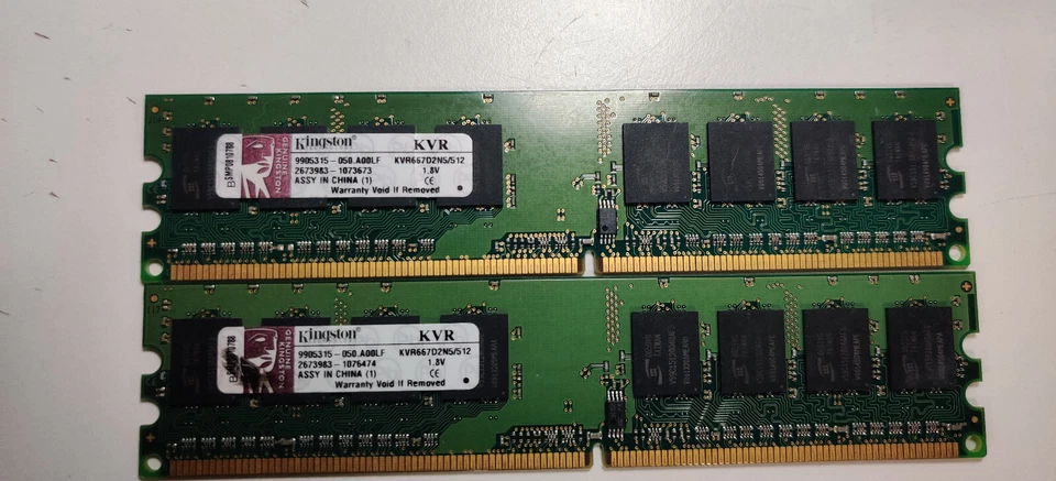 Kingston PC2-5300 512 MB DIMM 667 MHz DDR2 SDRAM Memory (KVR667D2N5/512) - Image 1 of 1