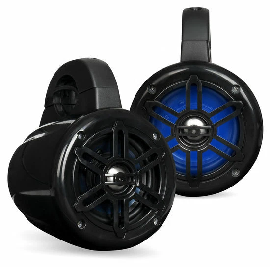 Belva BWT4LED Pair of 400W 4-inch Powersports/ATV/UTV Speaker w/ Blue LED Lights