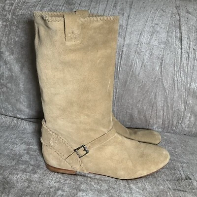 Jack Rogers Palomino Women's Mid-Calf Western Boots Leather Flat Buckle Boho 8.5 - Image 1 of 4