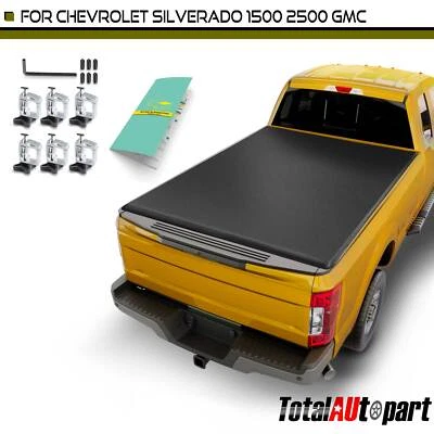 6.6 FT Truck Bed Tonneau Cover for Chevrolet Silverado 1500 GMC Sierra 1500 HD - Image 1 of 4