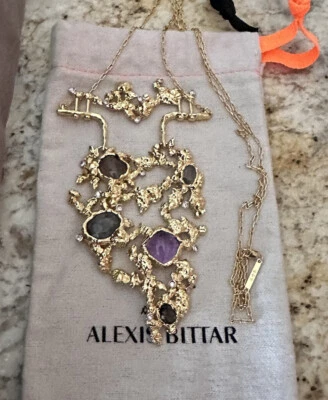 Collar 100% Auténtico ALEXIS BITTAR Guijarro Cuarzo, Amatista, Labradorita $545 Foto 1 de 4