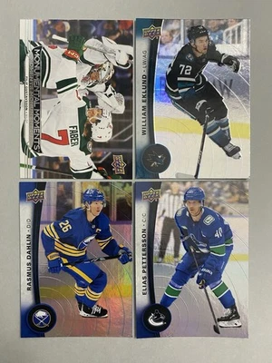 4 cards 2025-26 Tim Hortons Filip Gustavsson Pettersson Eklund Dahlin - Image 1 of 2