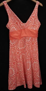 PATAGONIA MARGOT HALTER DRESS CORAL SALMON FLORAL ORGANIC COTTON WOMENS S - Picture 1 of 4