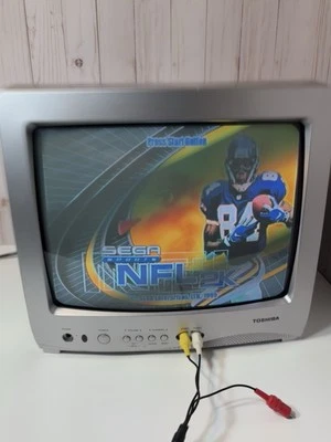 Toshiba 13A25 13" Color Retro Gaming CRT TV Tested Front Inputs No Remote - Image 1 of 4