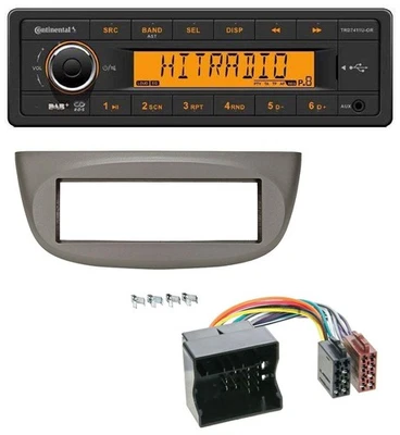 Continental 1DIN DAB MP3 AUX USB Autoradio für Renault Twingo 07-14 beige-grau - Bild 1 von 4