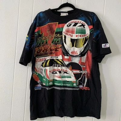 De Colección Logo Atletismo Adulto Grande John Force Winston Racing Negro Puntada Única Foto 1 de 4