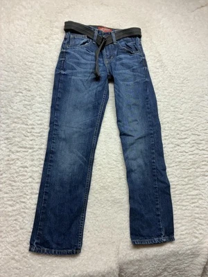 Arizona Jean Co Jeans Boys 14 Slim Blue Denim Adjustable Waist Straight Belt - Image 1 of 4