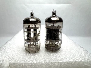 Amperex Bugle Boy 12AX7 /ECC83 Matched Pair 14mm Ribbed Halo Getter. Test N.O.S. - Picture 1 of 9