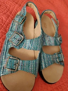 SAS Relaxed Sandal Rainbow Teal  Slingback Women's Size 8 1/2M Comfort Shoes USA - Picture 1 of 16