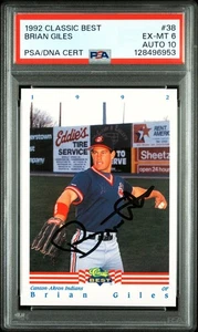 1992 Classic Best #38 Brian Giles Canton-Akron Indians PSA Mint 9 DNA MINT 10 RC - Picture 1 of 9