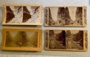 4 c1890 Real Photo Stereoview Lot - Royal Gorge Railroad Colorado - Picture 1 of 6