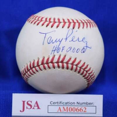 Tony Perez HOF 2000 JSA COA Autograph National League Signed Baseball - Image 1 of 2