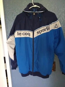 Vintage 1980s Winter Wind Braker sport Jacket Le Coq Sportif Size L reflective - Picture 1 of 7