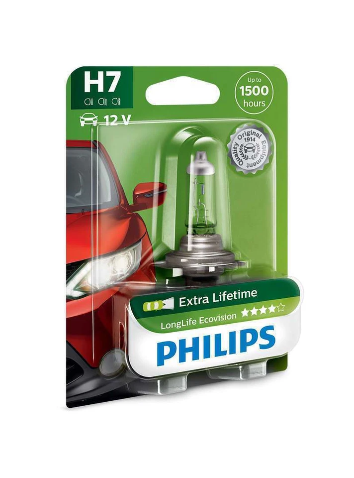 Philips LongLife EcoVision H7 Halogen 55W 12V Autolampen Glühlampen Glühbirnen - Bild 1 von 1