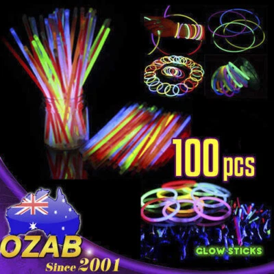 100 Mixed Color Glow Sticks Bracelets Light Party glowsticks glow in the dark - image 1 of 4