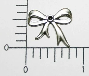 29404 2 pièces petit nœud victorien oxydé argent mat NR trouvaille bijoux - Photo 1/1
