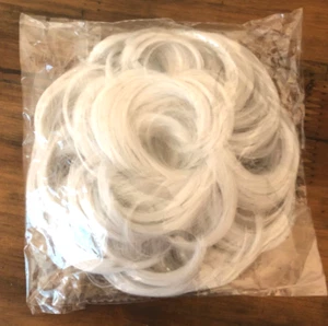 Curly Bun White Hairpiece with Scrunchy - NEW w/o Tags - Picture 1 of 1