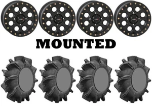 Kit 4 SuperATV Assassinator 29.5x10-14 on System 3 SB-7 Beadlock Matte Black POL - Picture 1 of 5