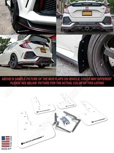 Rally Armor UR White Mud Flaps w/ Black Logo for 2017-2021 Civic Type R FK8 - Picture 1 of 10