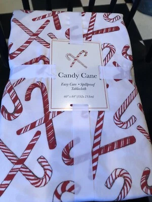 Benson Mills CANDY CANES 60 x 84" Red & White Tablecloth -- NWT - Image 1 of 4
