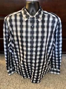 Robert Graham Shirt Mens 2XL Black Check Miss Rumba Classic Fit Flip Cuff - Picture 1 of 9