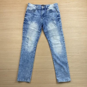 Southpole Boys Youth Size 18 Denim Blue Jeans Acid Washed Distressed Skater 90's - Picture 1 of 24