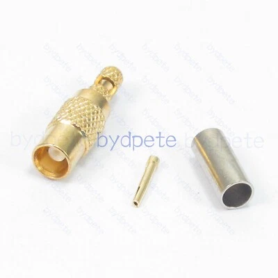 MCX female jack Connector straight RF Coaxial crimp for RG174 RG316 Cable 50ohm - Image 1 of 4