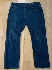 American Eagle Original Straight Men’s Dark Wash Jeans Size 38x32 100% Cotton - Picture 1 of 10