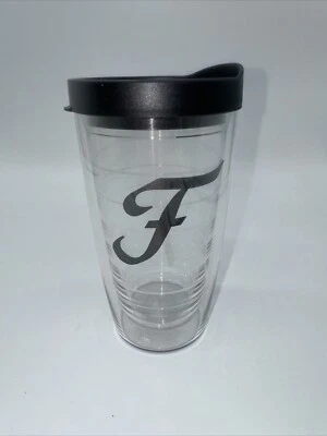 Tervis Monograma F 16 Onzas Tapa Negra Plástico Transparente Foto 1 de 4