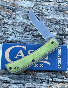 CASE XX *e 2025 CROSSROADS GREEN/BLACK LAMINATE WOOD XR SOD BUSTER JR KNIVES - Picture 1 of 6