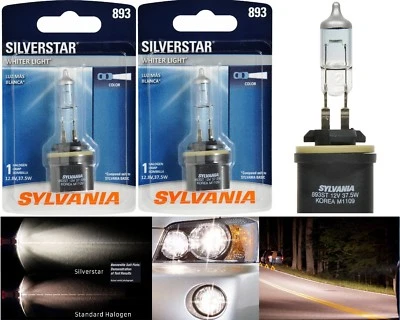 Sylvania Silverstar 893 H27 37.5W Two Bulbs Fog Light Replacement Upgrade Lamp - Image 1 of 4