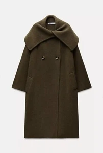 RARO CAPPOTTO ZARA 100% LANA CON RISVOLTO LARGO NUOVO CON ETICHETTE M 2893/172 - Foto 1 di 6