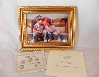 Mini litografía enmarcada Donald Zolan First Kiss 1993 Pemberton & Oakes NUEVA Foto 1 de 4