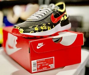 Nike Waffle One Men's Shoes Black-Habanero Red-Vivid Sulfur-Floral DQ7637-001 - Picture 1 of 8