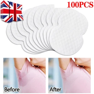 100X Underarm Armpit Sweat Pads Stickers Guard Absorbing Disposable Patches Uk - Picture 1 of 12