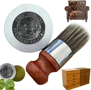 Wise Owl Furniture Salve for Leather w/Boar Bristle Brush AU Stock - Picture 1 of 11
