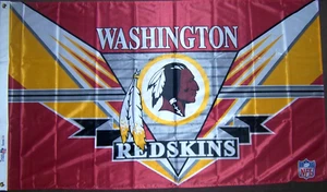 NEW 3x5 ft SKINS EZ LOGO WASHINGTON REDSKINS FLAG BANNER Genuine NFL Lic. - Picture 1 of 6